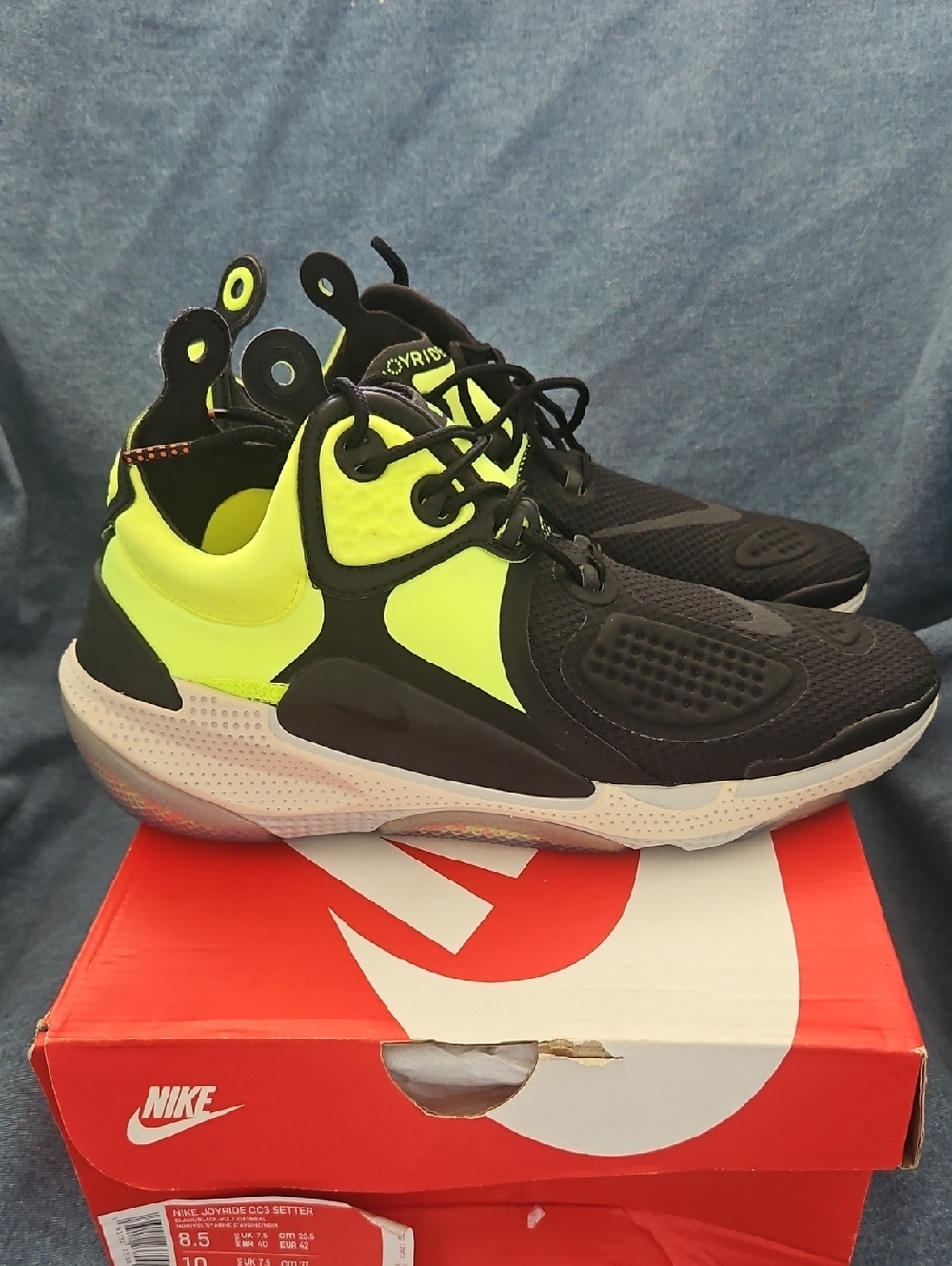 Nike Joyride CC3 Setter Sneakers Men's Size 8.5 BNIB Black Volt Oatmeal